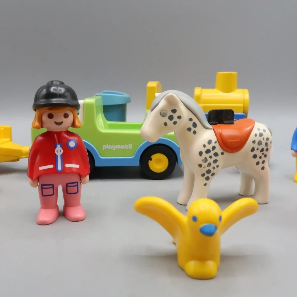 Vintage Playmobil 123 Horse Child Carrots‎ Tractor Train Farm Animal Sheep Lot